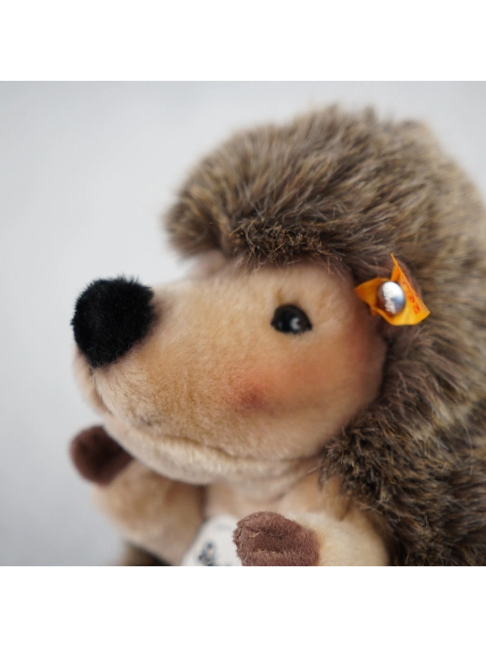 Steiff Joggi the Hedgehog 067211 Brown 8" Tall Handmade NWT - Picture 13 of 14